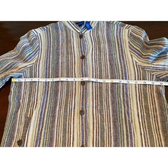 Karen Scott Vintage Womens Sleeveless Linen Blend V-Neck Midi Dress Size Large - Picture 12 of 15